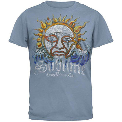 Sublime Sun Logo Mens T-shirt- Black / White / Blue - Blue - Men's T-shirts