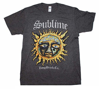 Sublime Sun Logo Mens T-shirt- Black / White / Blue - Heather Grey - Men's T-shirts