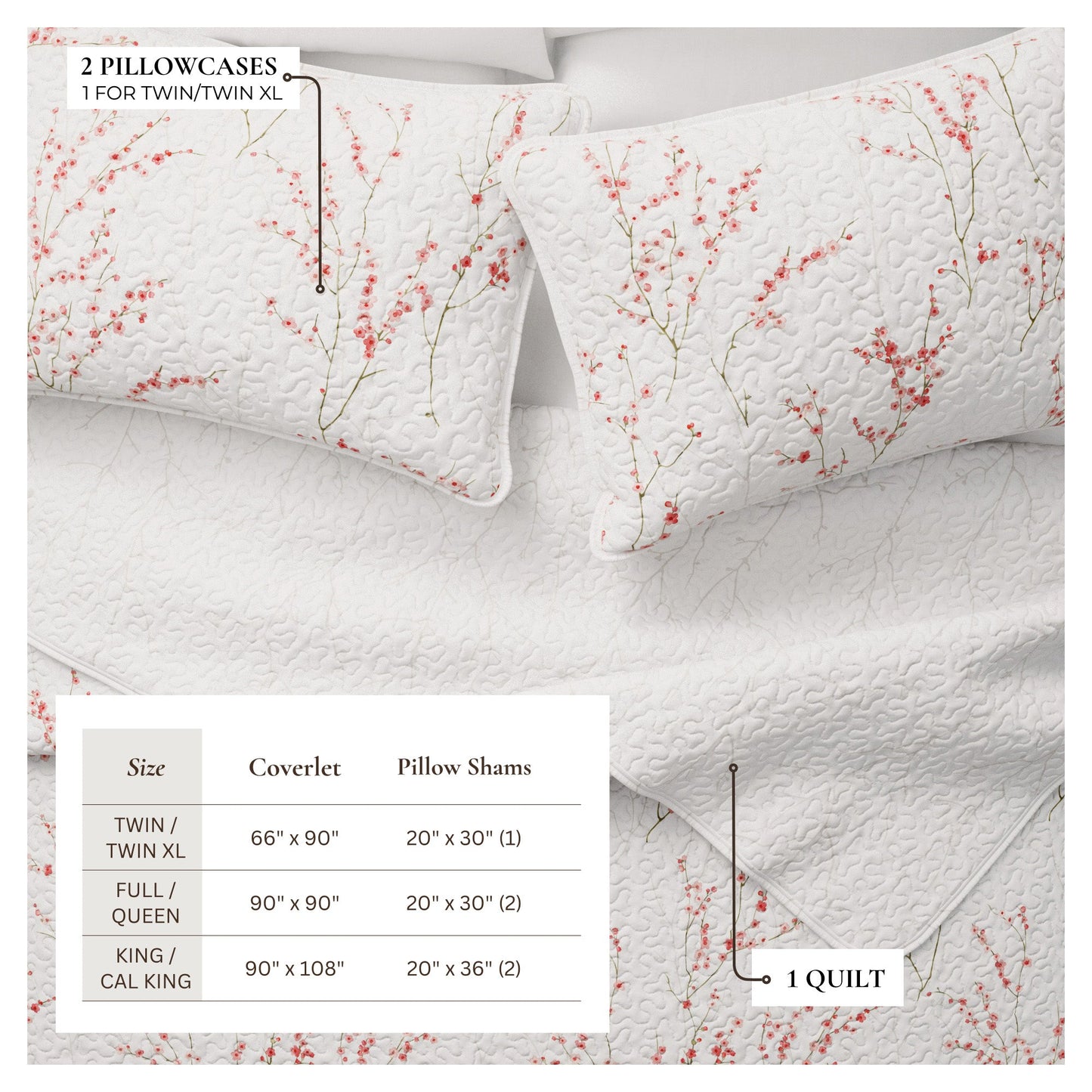 Floral Quilt - Sakura Collection - - Quilts