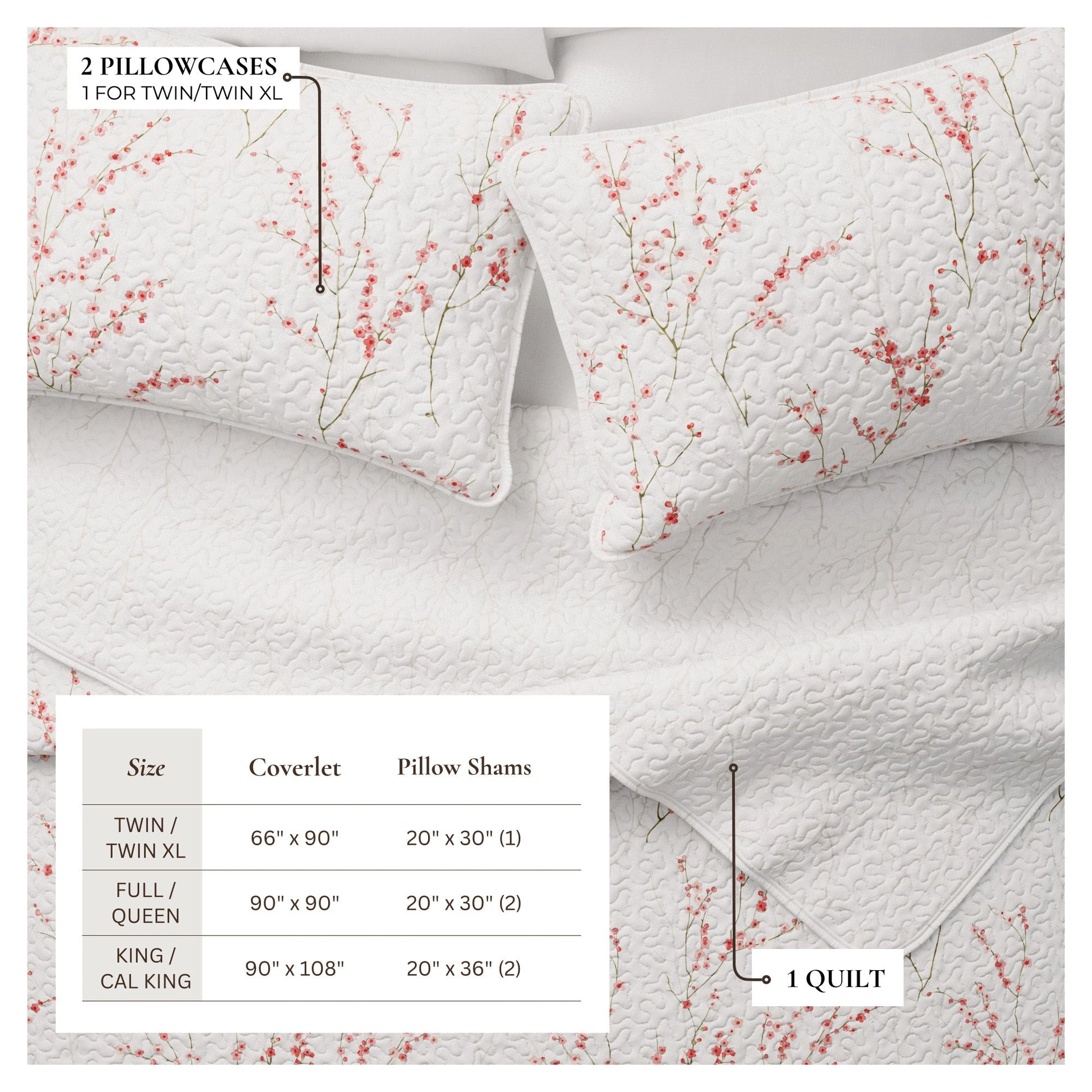 Floral Quilt - Sakura Collection - - Quilts