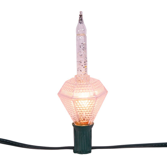 7-Light Silver Glitter Diamond Bubble Light Set - - Christmas >> Lighting