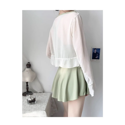 Pleated Cutout Swimsuit Dress – Korean Sexy Summer 2025 Swimwear - - Swimwear