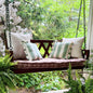 Brown Porch Swing with Cushion - - General