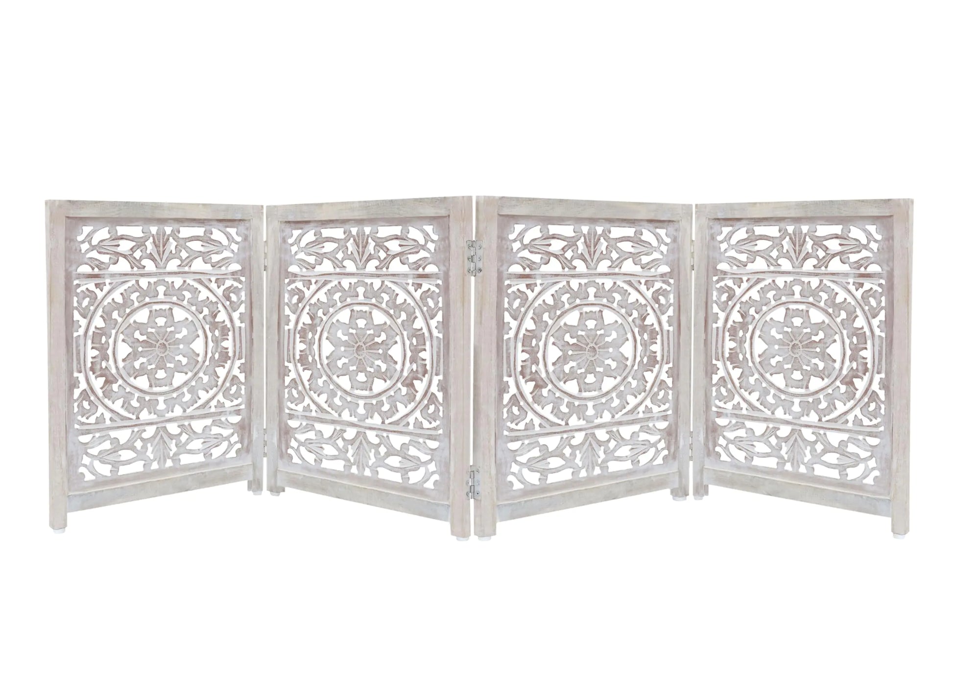 Suzani Hand Carved Wooden Foldable Safety Gate - - gate