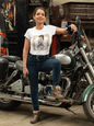 Bite Me Pin Up Slim Fit Graphic Tee - Solid White - Slim Fit Graphic Tee