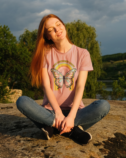 Butterfly Rainbow Women's T-Shirt - Vintage Graphic Tee for Nature Lovers- Cloud 16 Clothing Co.- {{Product type}}