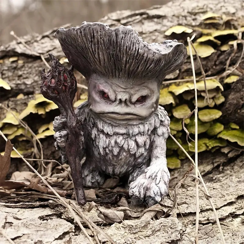 Fairy Mushroom Monster Troll Statue for Garden Decor