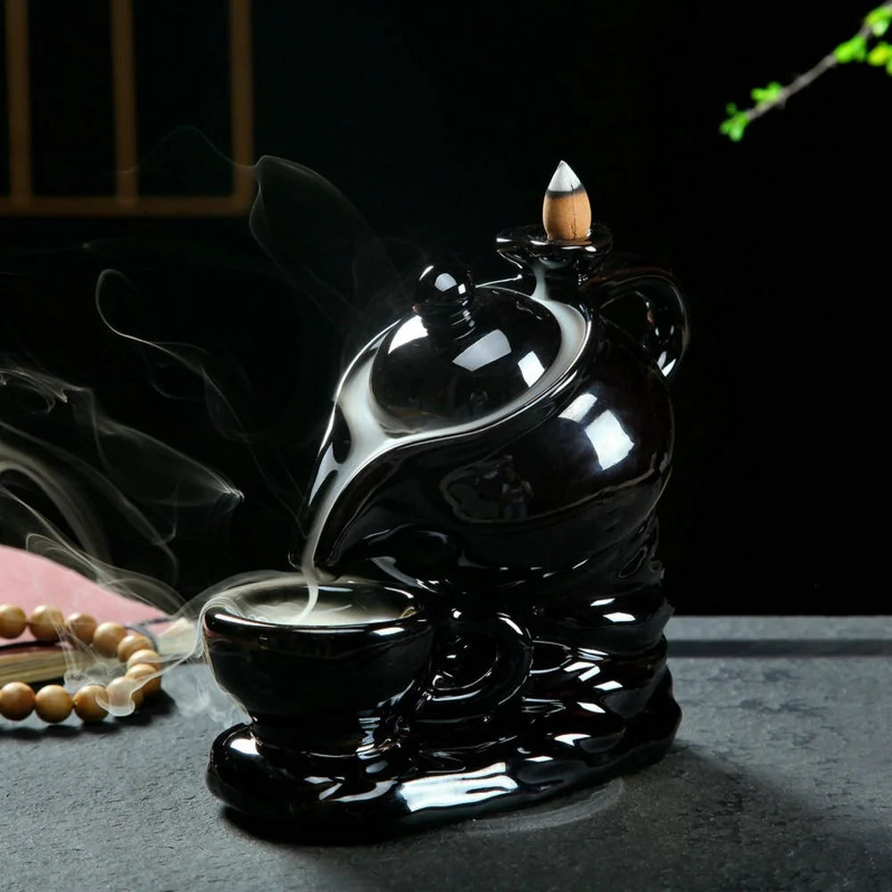 Teapot Ceramic Smoke Backflow Incense