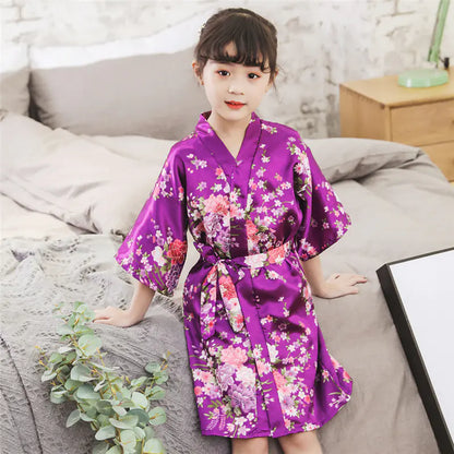 Imitation Silk Cardigan Bathrobe