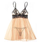 Slip Dress Lingerie Sleepwear Set - Lotus root color L - lingerie