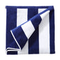 Cotton Velour Cabana Stripe Beach Towel - Novia Collection - Single Oversized- 35" x 70" Navy -