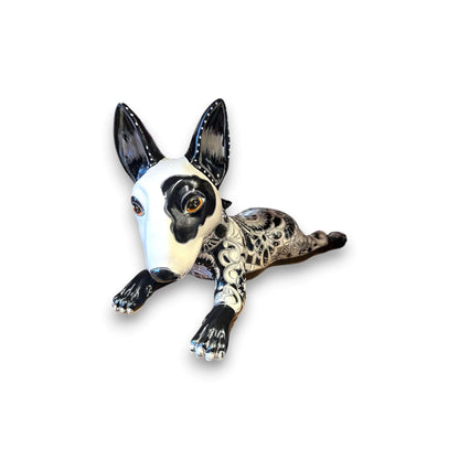 Talavera Bull Terrier Statue Hand-Painted Colorful Dog Sculpture - - Talavera Statue