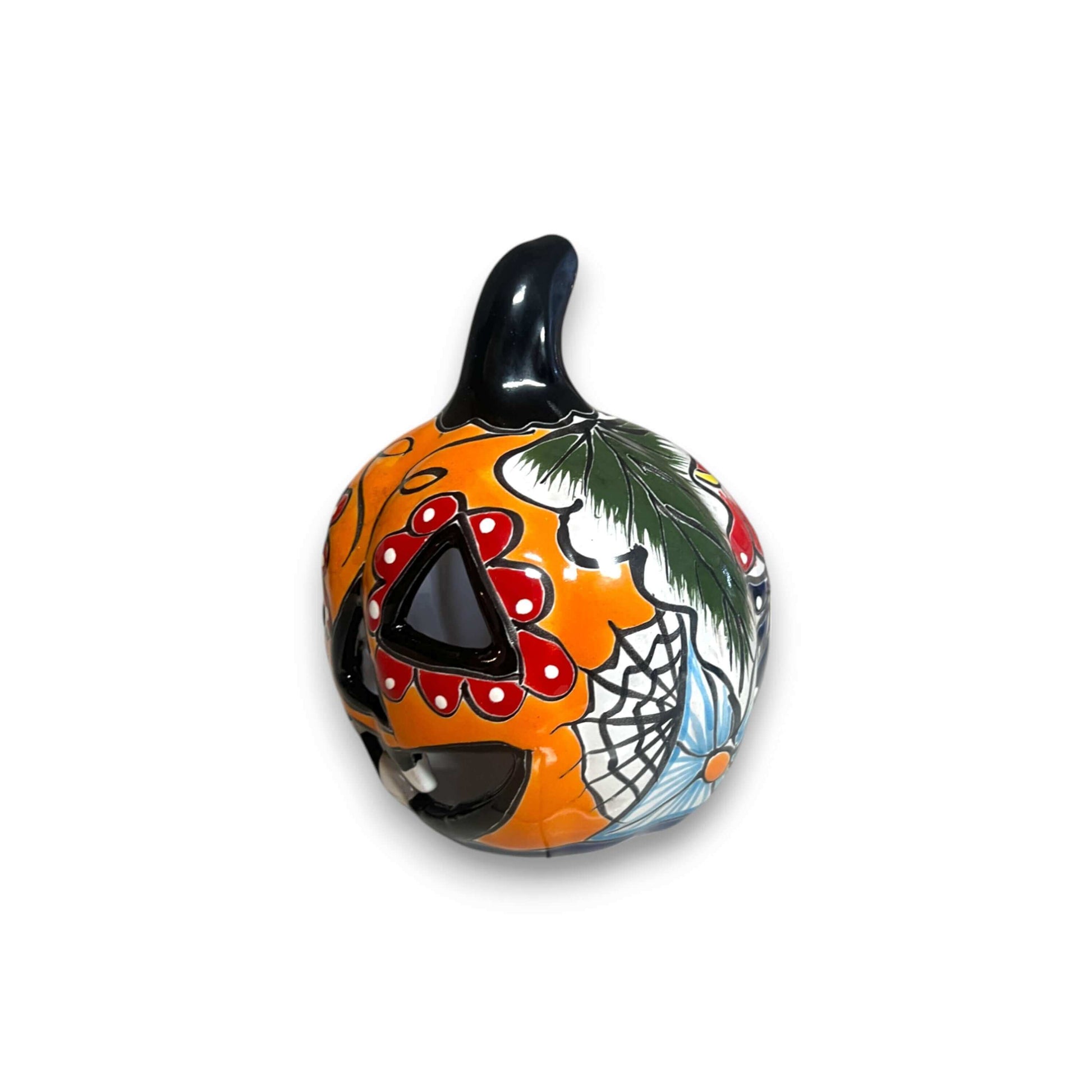 Talavera Jack-O'-Lantern Colorful Mexican Pumpkin Decor - - Talavera Statue