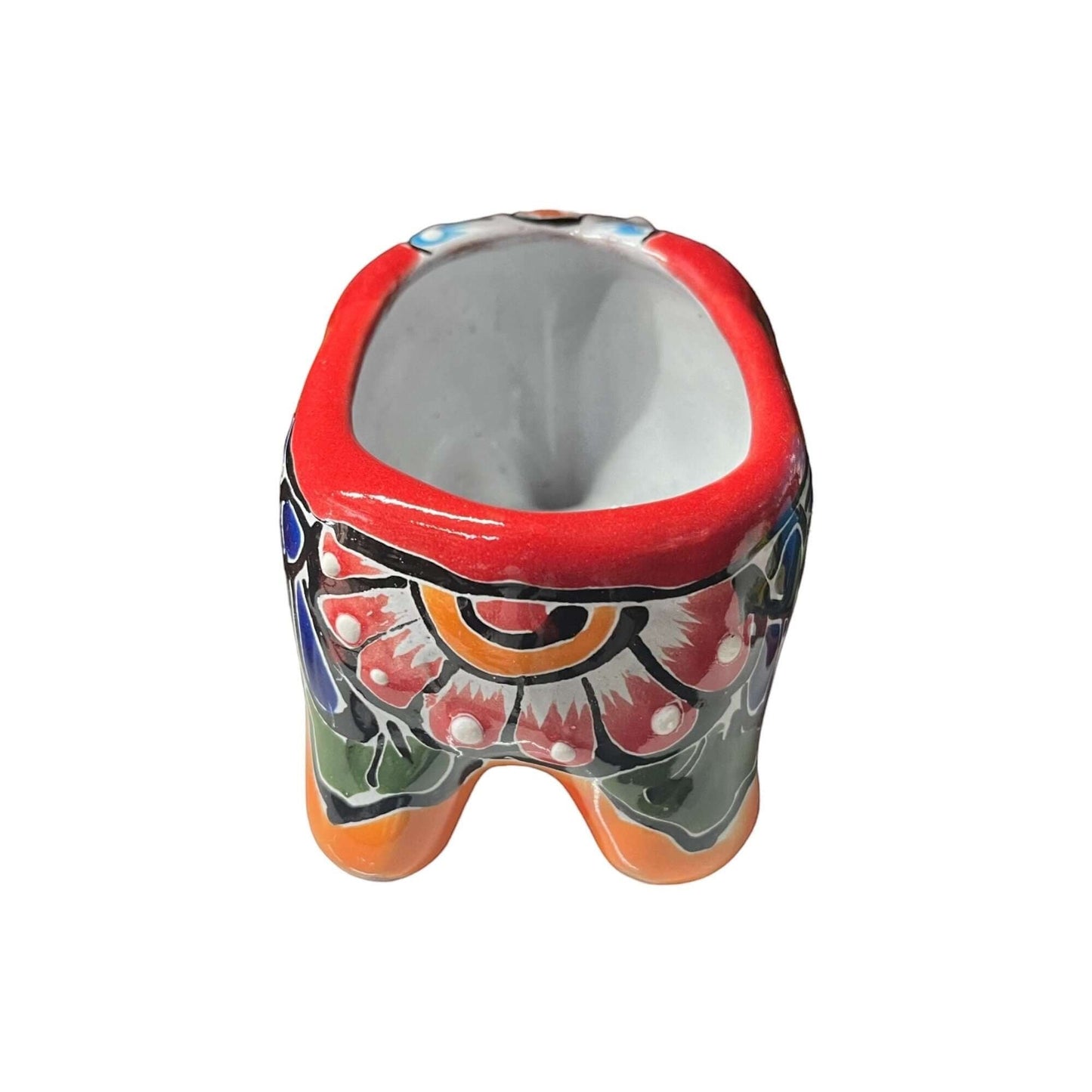 Talavera Elephant Planter Colorful Hand-Painted Ceramic Animal Pot - - Talavera Planter