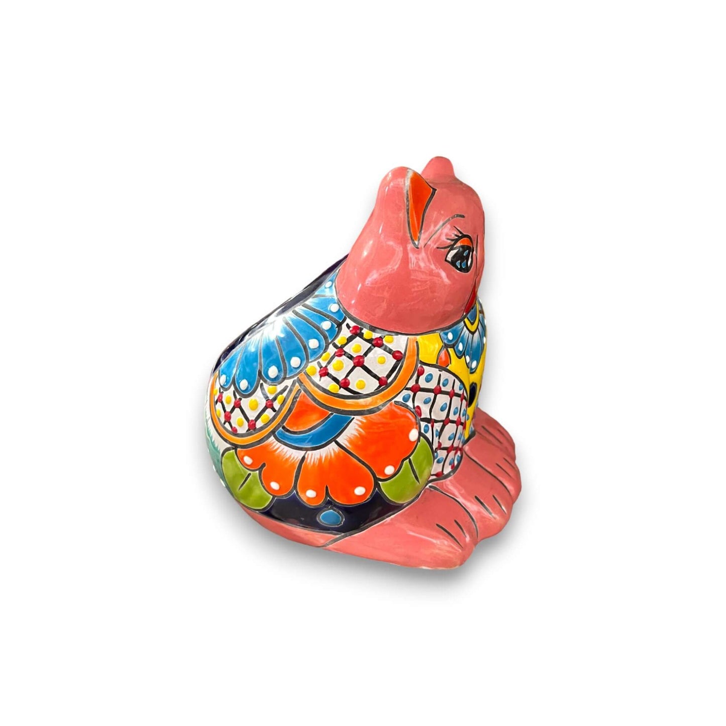 Colorful Ceramic Talavera Cat Planter Mexican Art - - Talavera Planter