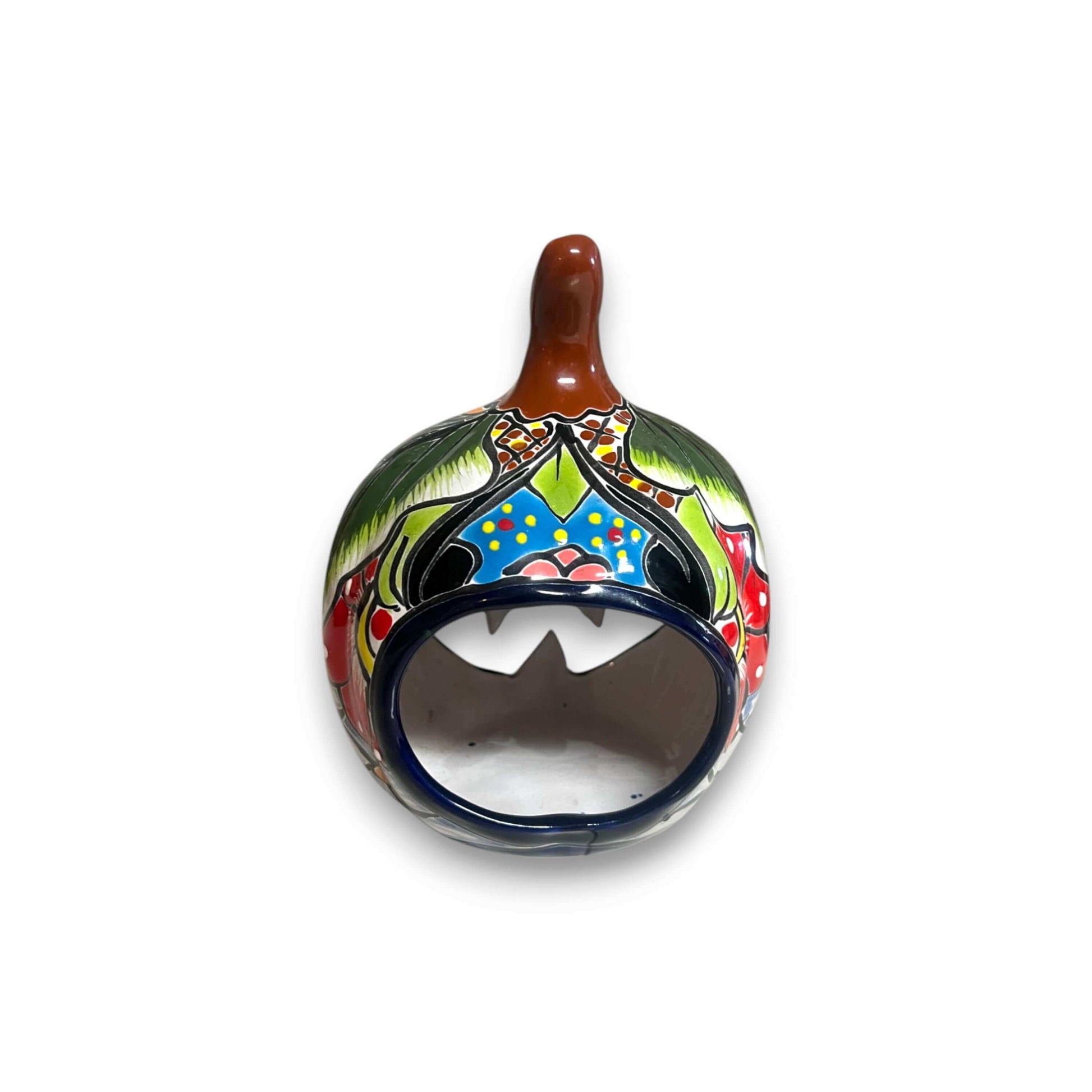 Talavera Jack-O'-Lantern Colorful Mexican Pumpkin Decor - - Talavera Statue