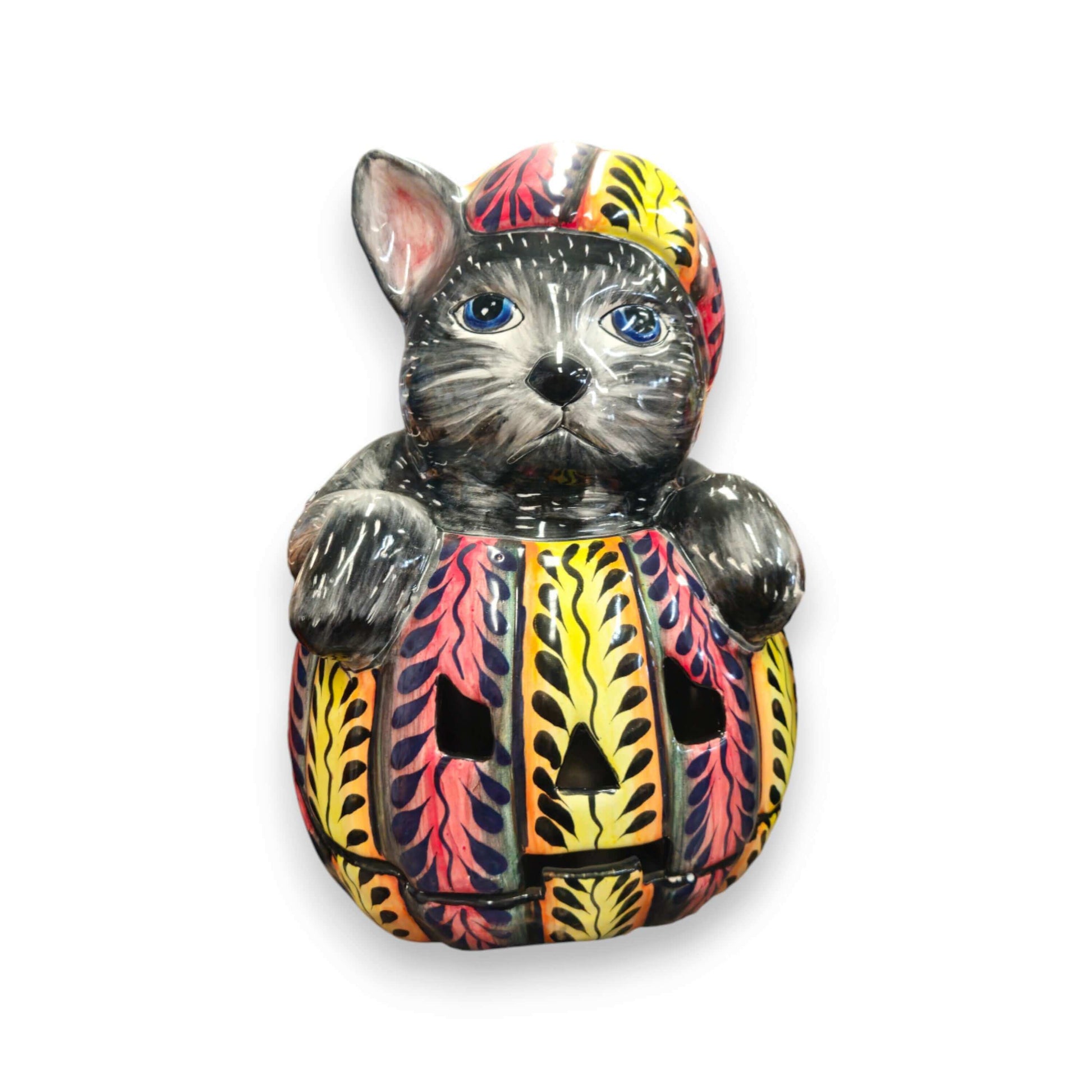 Talavera Pumpkin Animal Statue Whimsical Fall Decor - - Talavera Statue