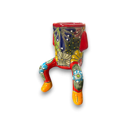 Talavera Person Planter Table Edge Pot with Arms and Legs - - planter
