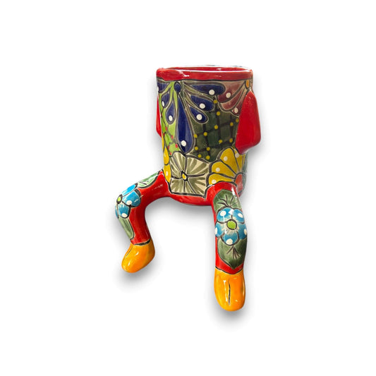 Talavera Person Planter Table Edge Pot with Arms and Legs - - planter