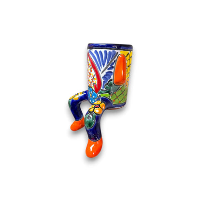 Talavera Person Planter Table Edge Pot with Arms and Legs - - planter