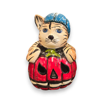 Talavera Pumpkin Animal Statue Whimsical Fall Decor - - Talavera Statue