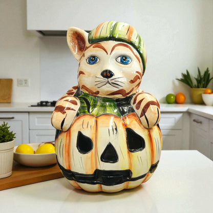 Talavera Pumpkin Animal Statue Whimsical Fall Decor - - Talavera Statue