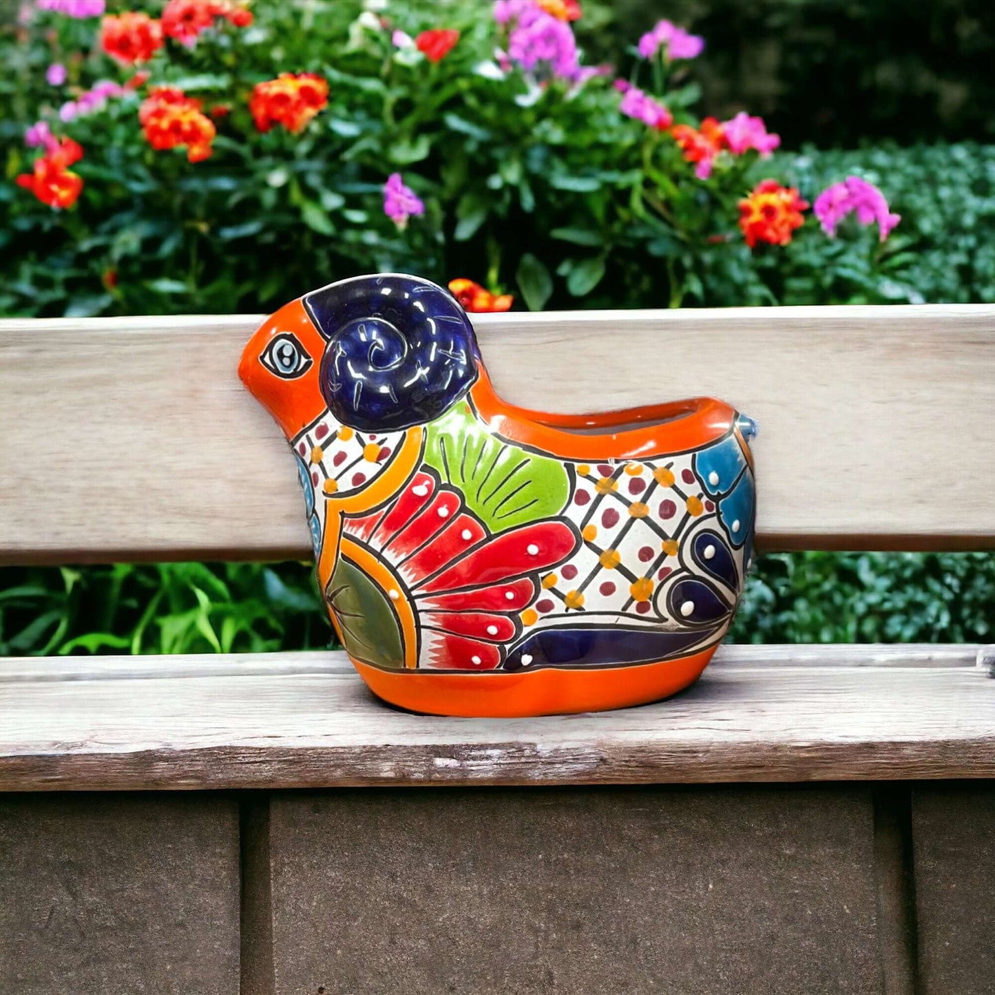 Talavera Ram Planter Colorful Mexican Sheep Ceramic Pot - - Talavera Planter