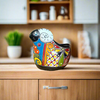 Talavera Ram Planter Colorful Mexican Sheep Ceramic Pot - - Talavera Planter