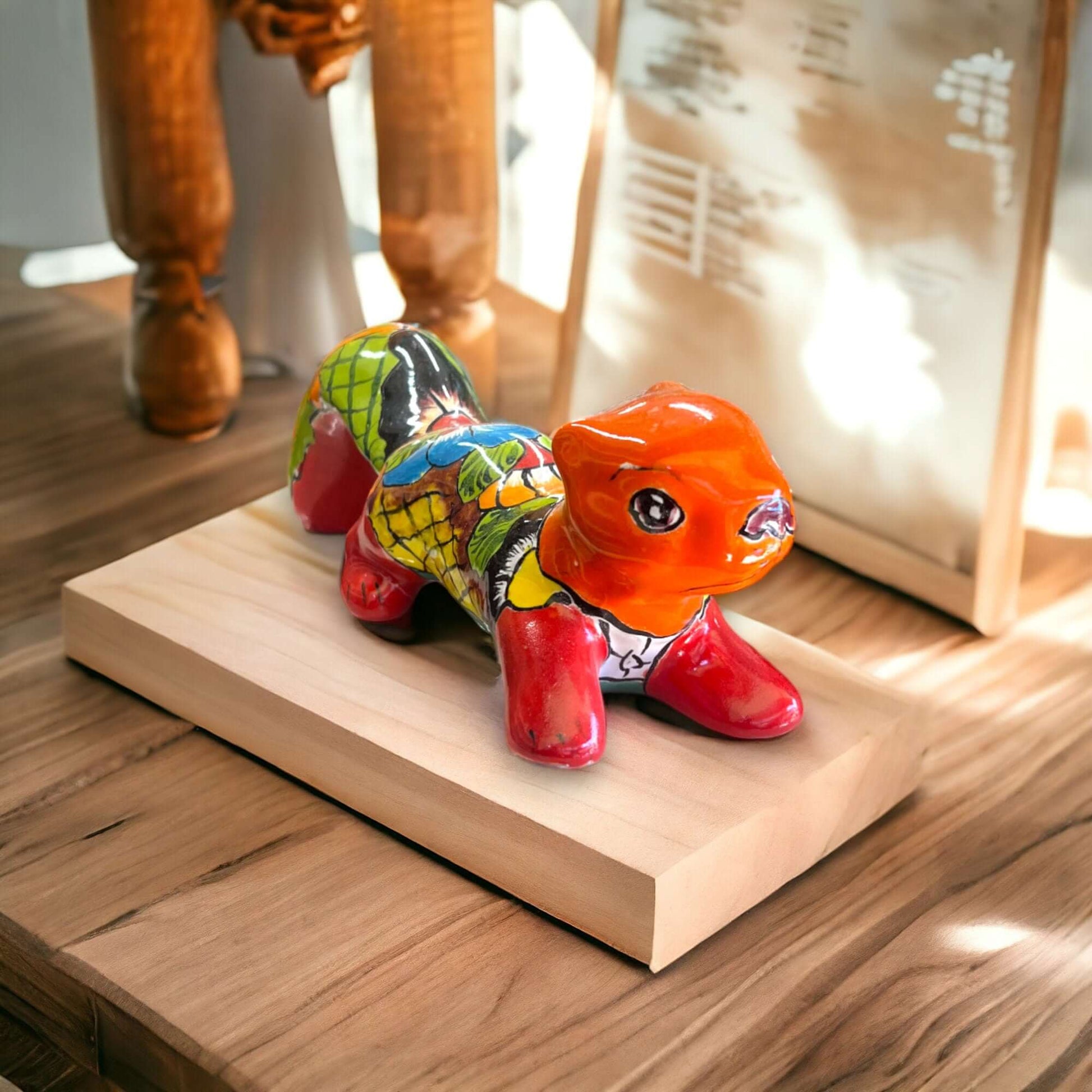 Talavera Squirrel Statue Colorful Hand-Painted Mexican Figurine - - Talavera Statue