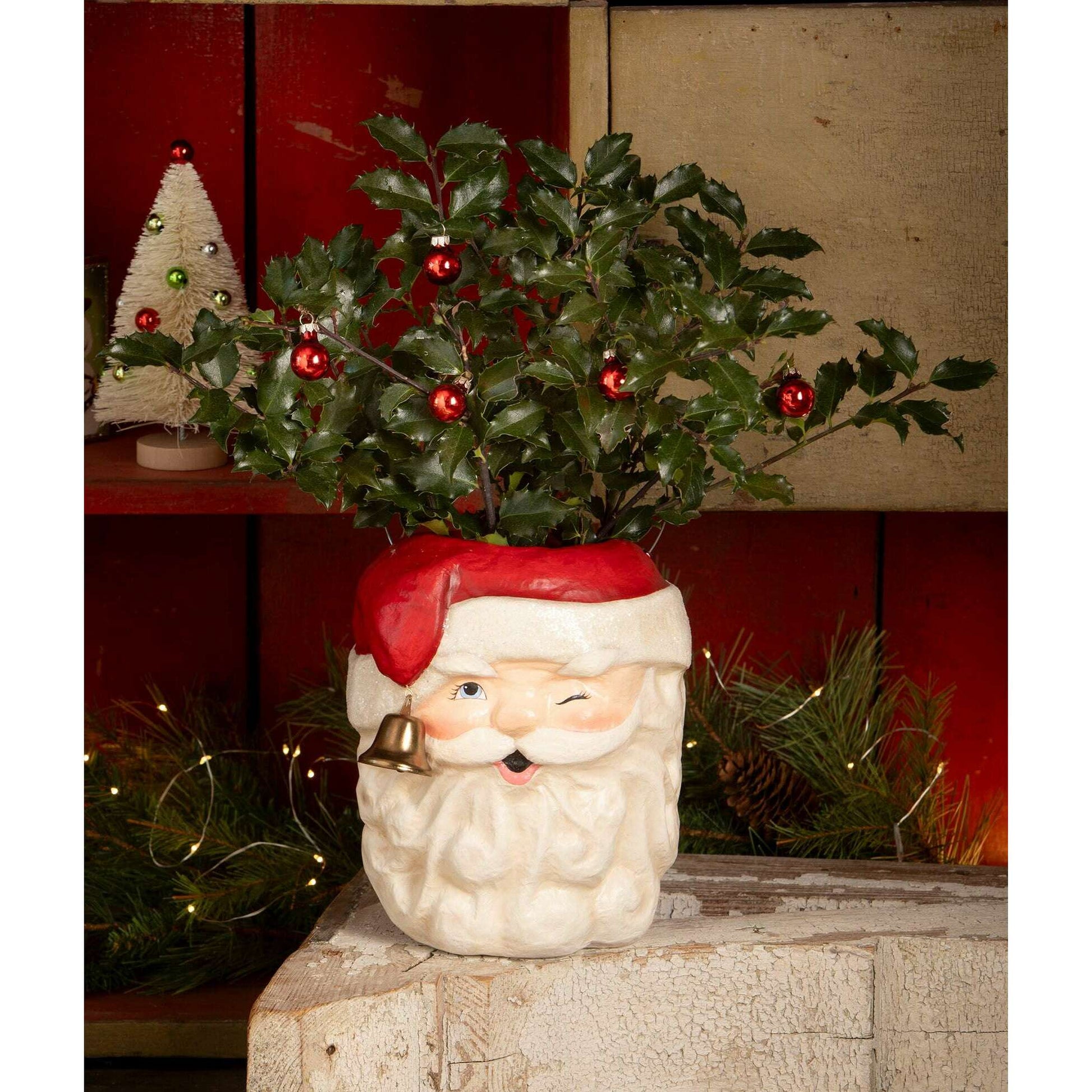Tall Santa Bucket | Bethany Lowe | Christmas Decor - - Seasonal & Holiday Decorations