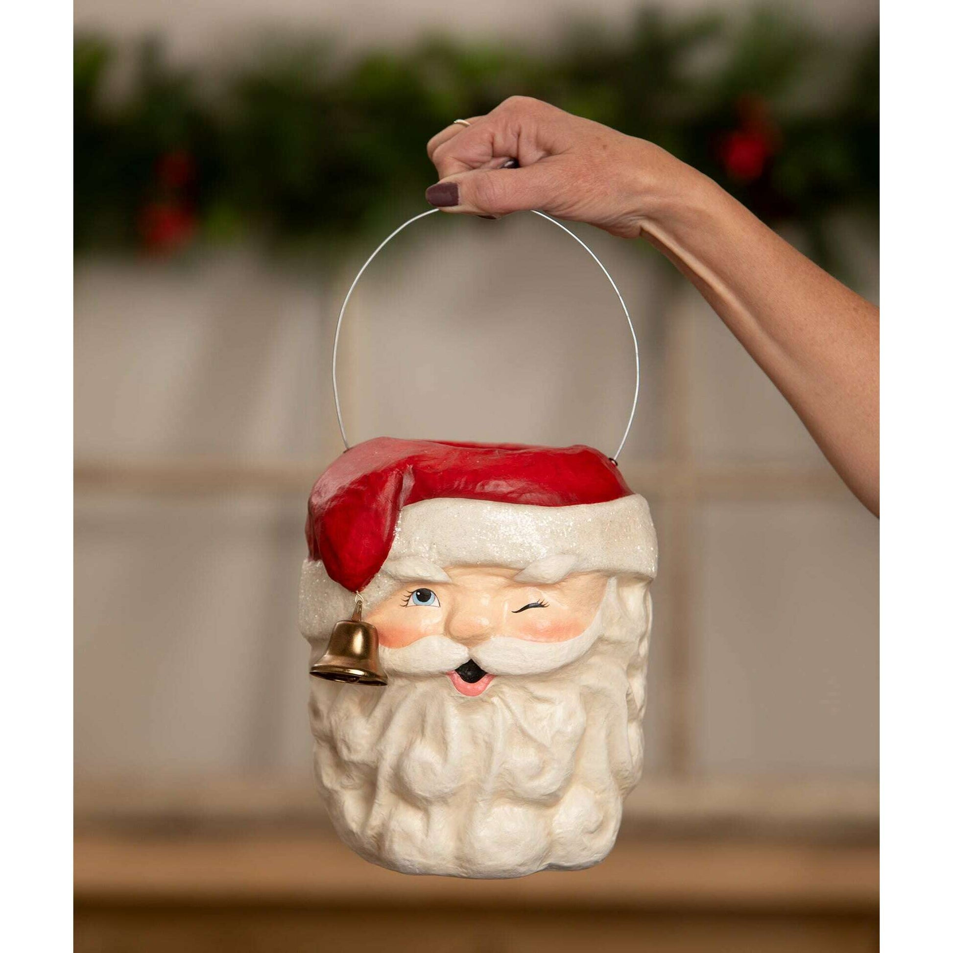 Tall Santa Bucket | Bethany Lowe | Christmas Decor - - Seasonal & Holiday Decorations