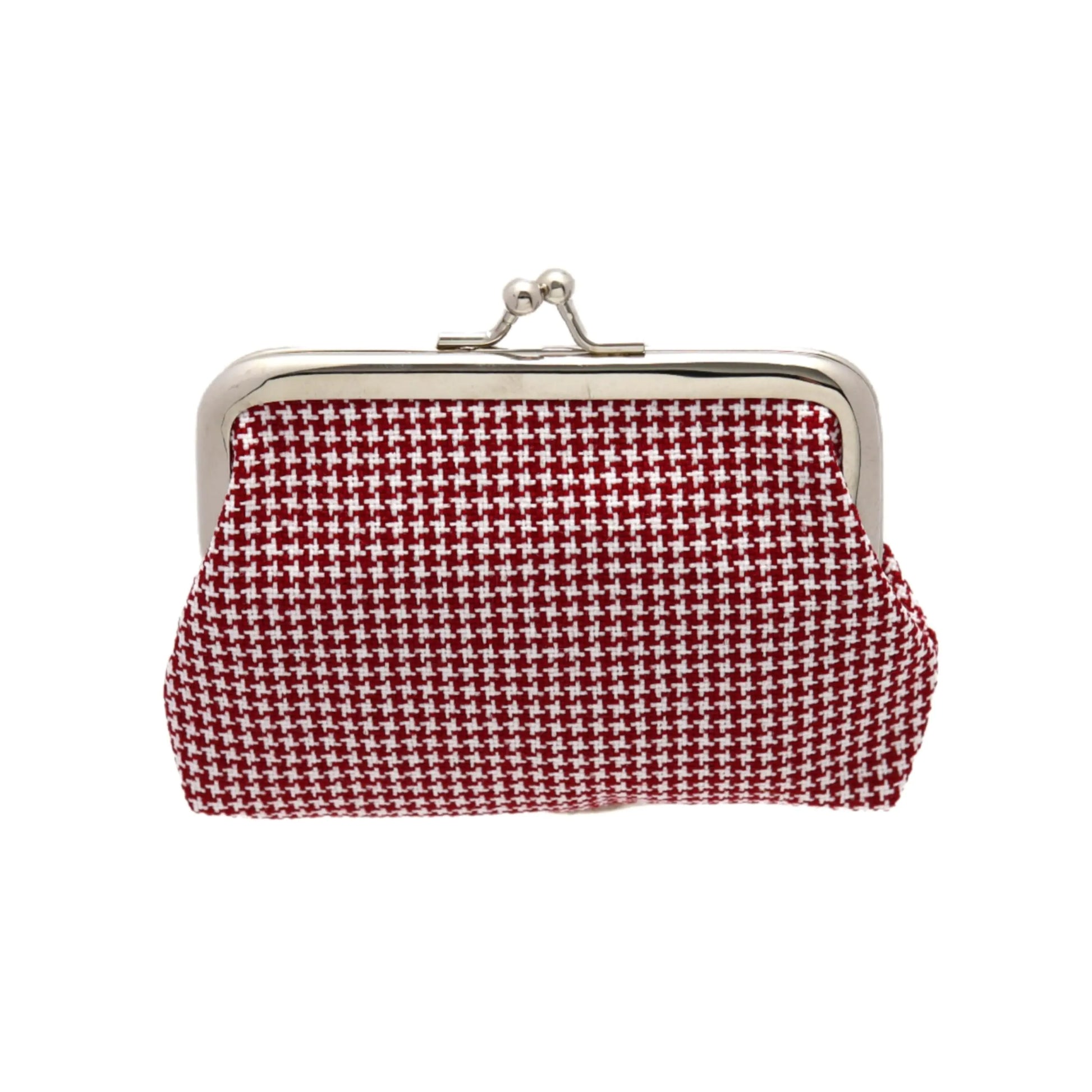 Red Checkered Vintage Coin Purse - - coin purse