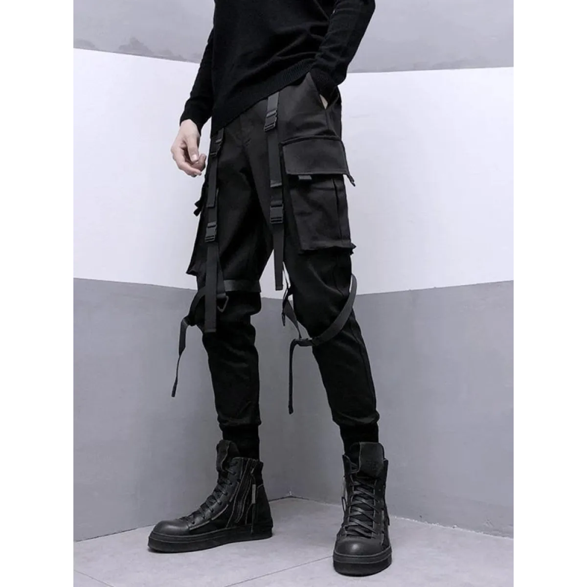 Techwear Slim Fit Pants - -