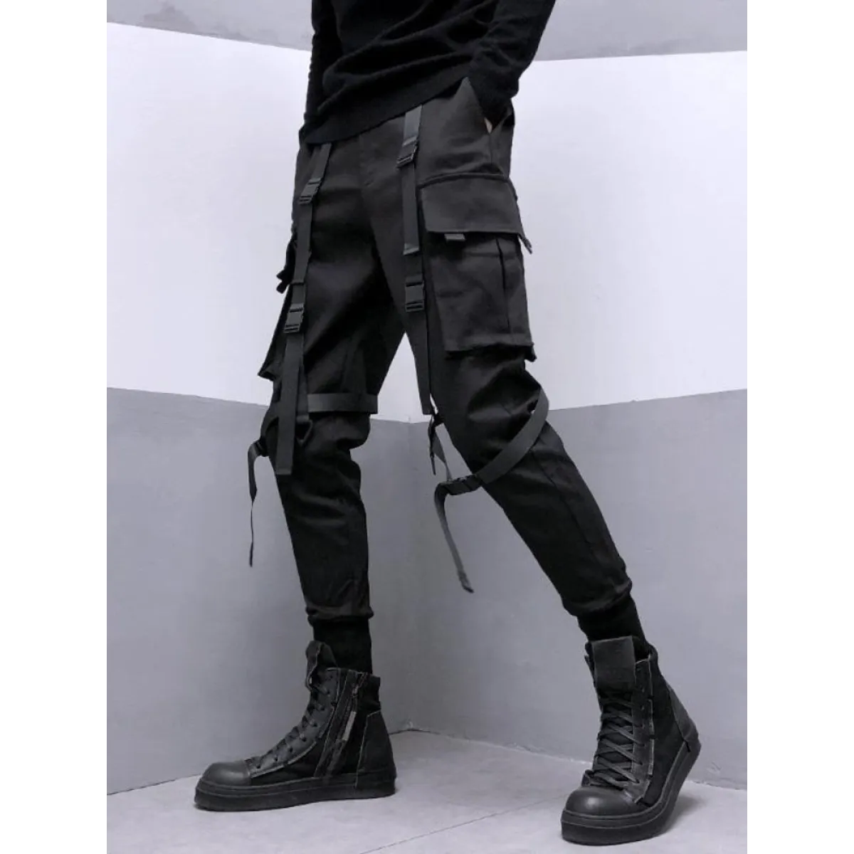 Techwear Slim Fit Pants - -