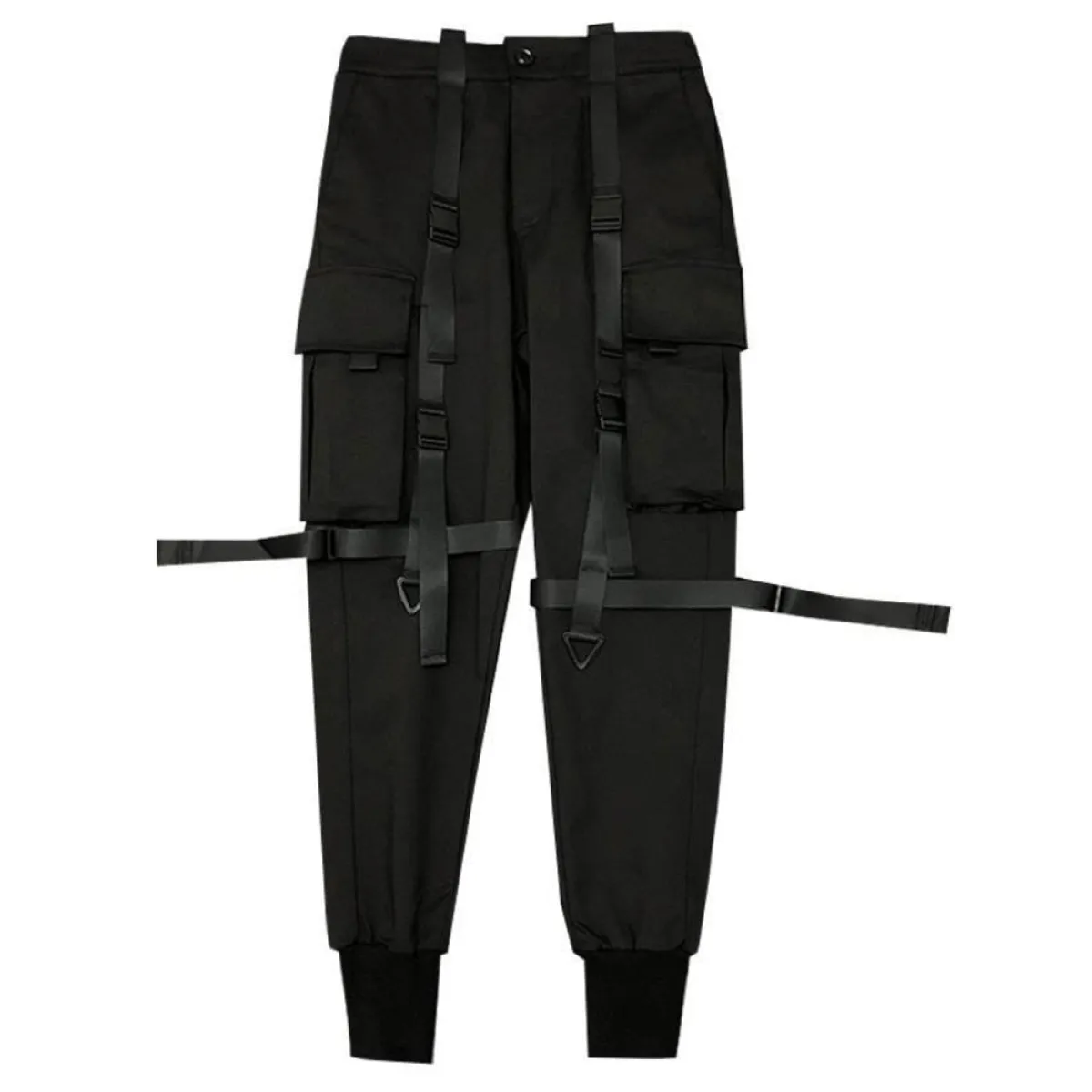 Techwear Slim Fit Pants - Black -