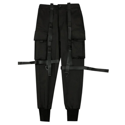 Techwear Slim Fit Pants - Black -