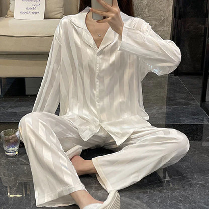 Silk Striped Pajama Set
