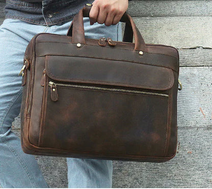 Genuine Leather Executive Briefcase 15.6" (One Piece) Kia Day Design