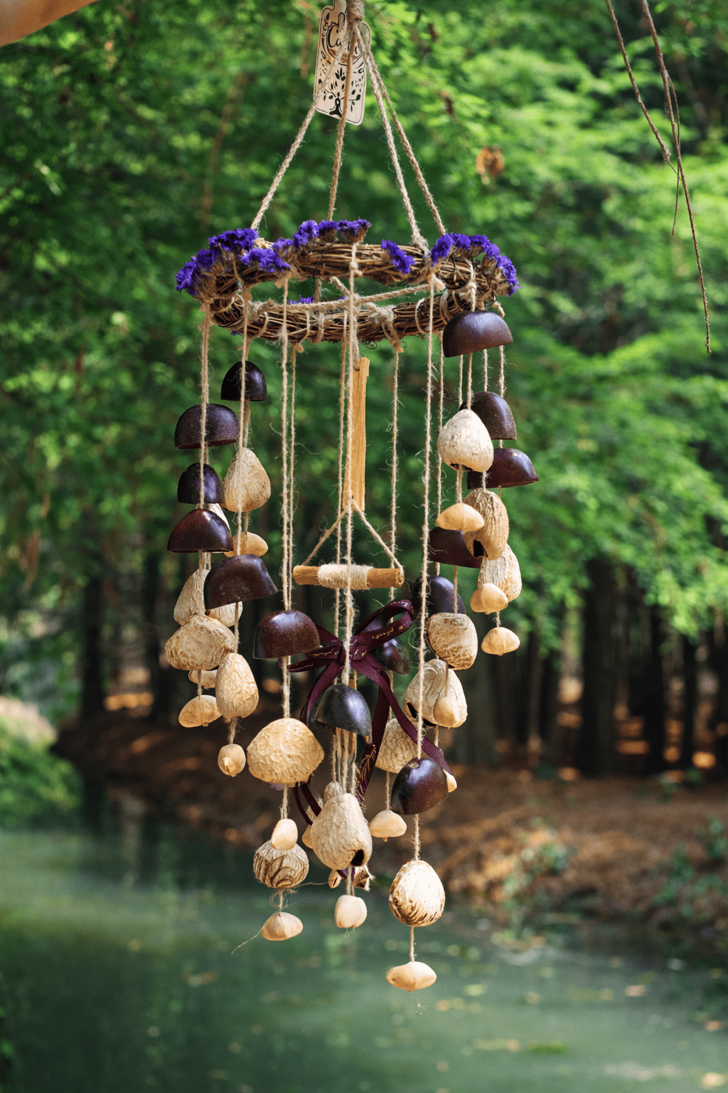 "Floral Harvest Chime" Vine Wreath Seed Chime - - Seed Necklace