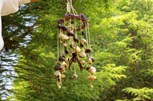 "Floral Harvest Chime" Vine Wreath Seed Chime - - Seed Necklace