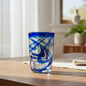 Blue Swirl Hand-Blown Glass Mexican Drinking Tumbler - 1 Piece - Mexican Drinking Glass