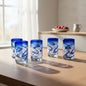 Blue Swirl Hand-Blown Glass Mexican Drinking Tumbler - - Mexican Drinking Glass