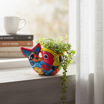 Colorful Talavera Fish Planter Mexican Hand-Painted Pottery - - Talavera Planter