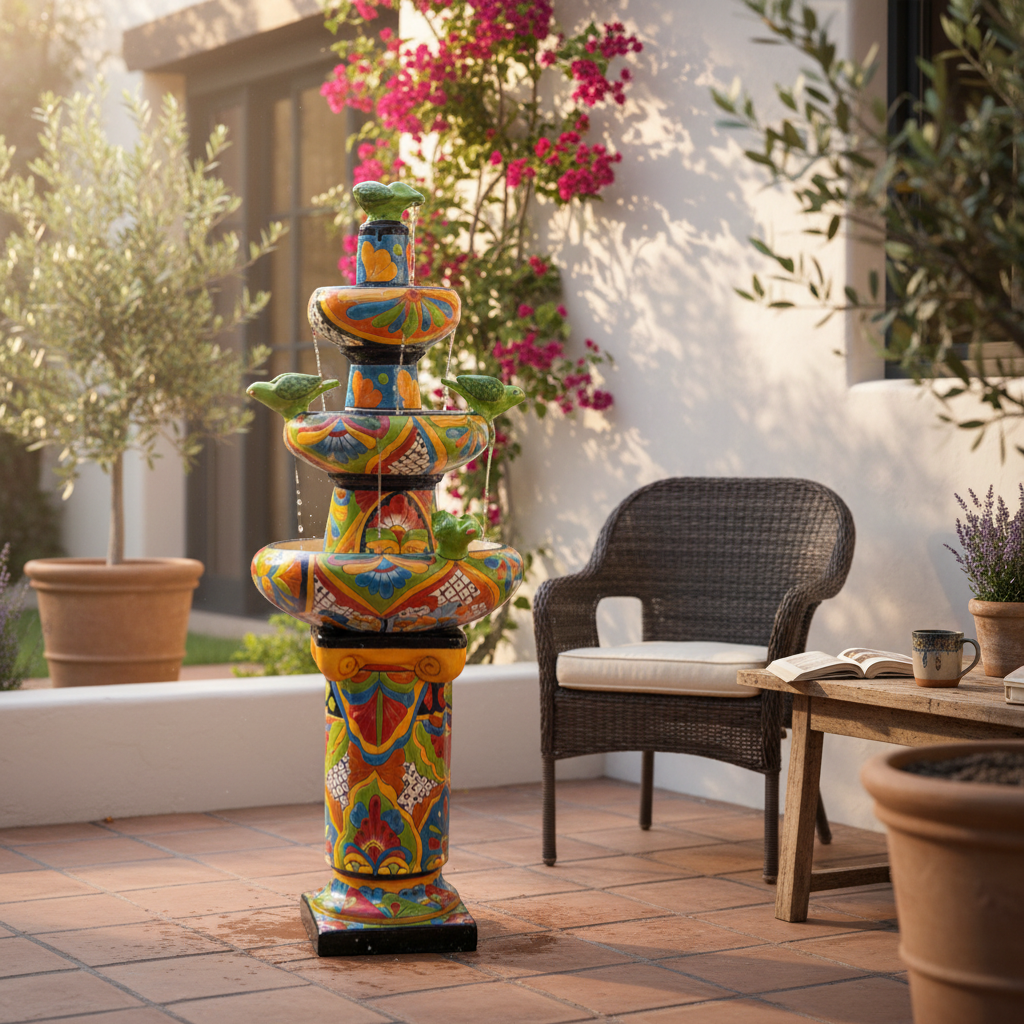 Handmade Talavera Fountain Authentic Mexican Art - - Talavera Fountain