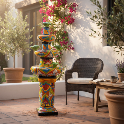 Handmade Talavera Fountain Authentic Mexican Art - - Talavera Fountain