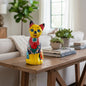 Colorful Hand-Painted Talavera Cat Statue Mexican Folk Art Decor - - Talavera Statue
