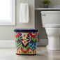 Colorful Talavera Trash Can Handmade Mexican Waste Bin - - wastebaskets