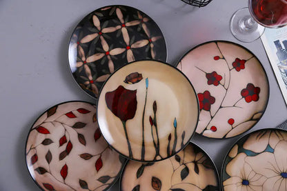 Hand-Painted Floral Ceramic Plate - Kia Day Design