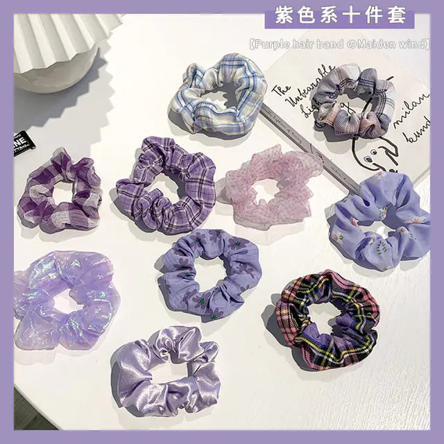 Velvet Solid Color Hair Scrunchies Set