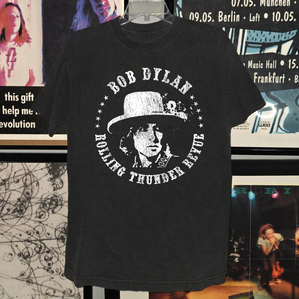 Bob Dylan Rolling Thunder Revue Vintage Black T-Shirt- Parallel- {{Product type}}